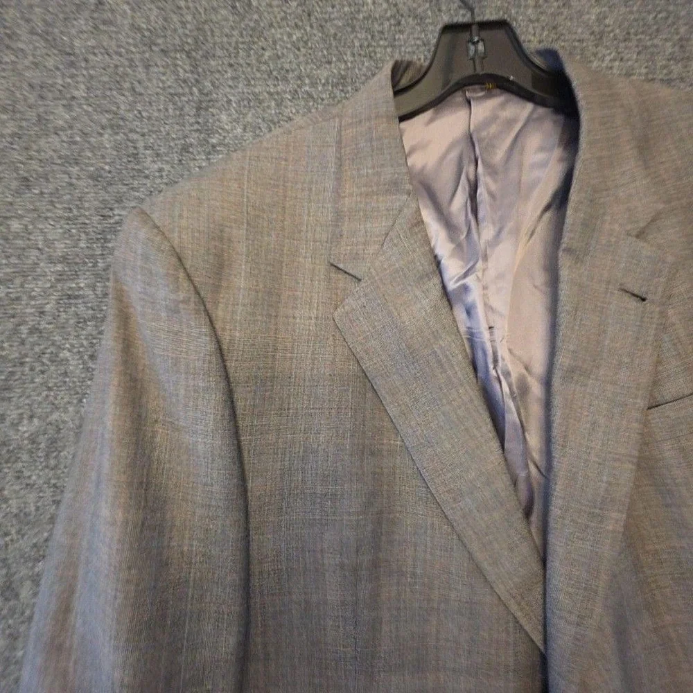 Hart Schaffner Marx Blazer Sport Coat Mens 46 Gray Wool Check Classic Jacket